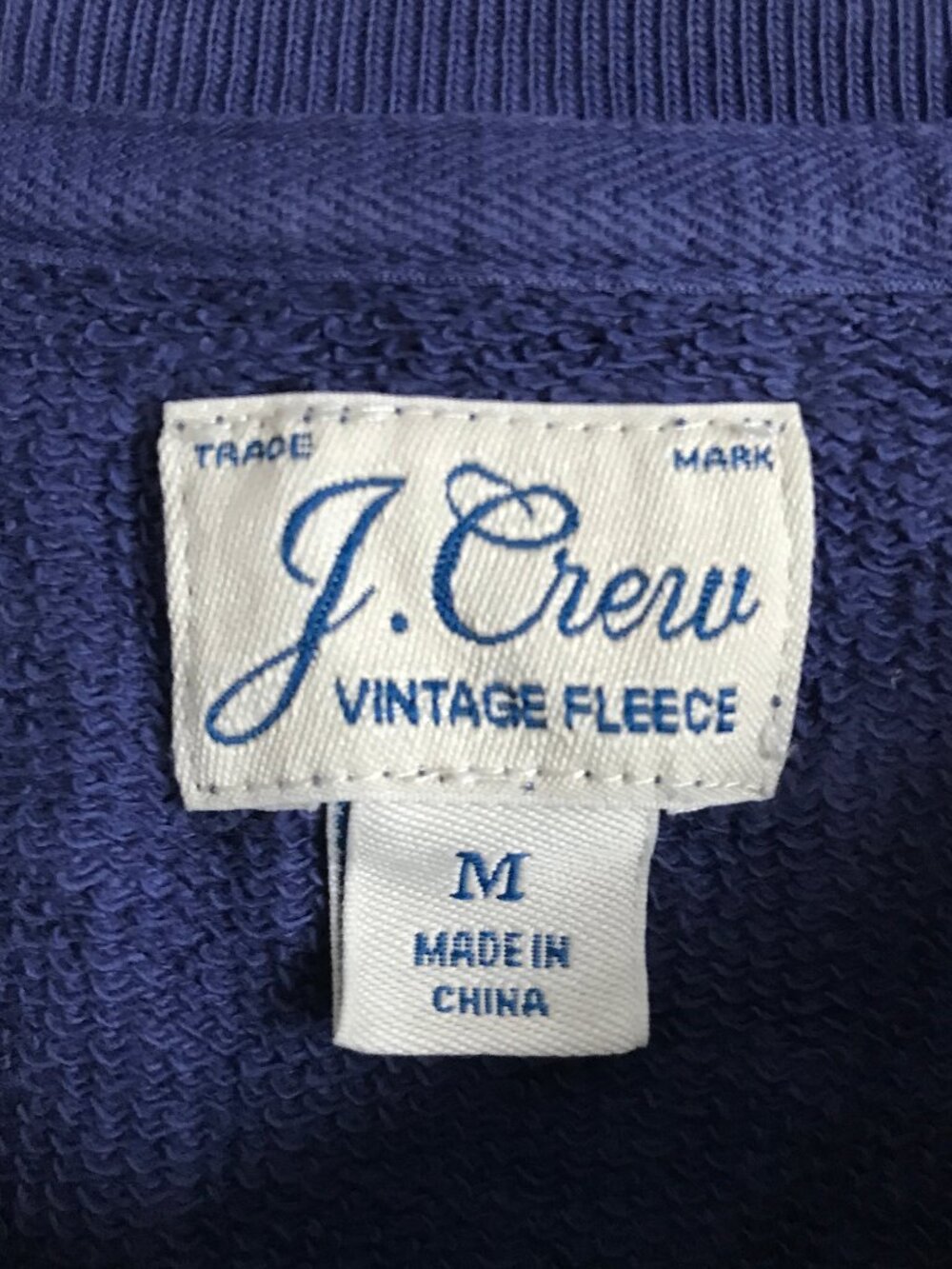 J CREW VINTAGE FLEECE BLUE SWEATSHIRT CREW CREW NECK PULLOVER MEDIUM - Picture 7 of 9